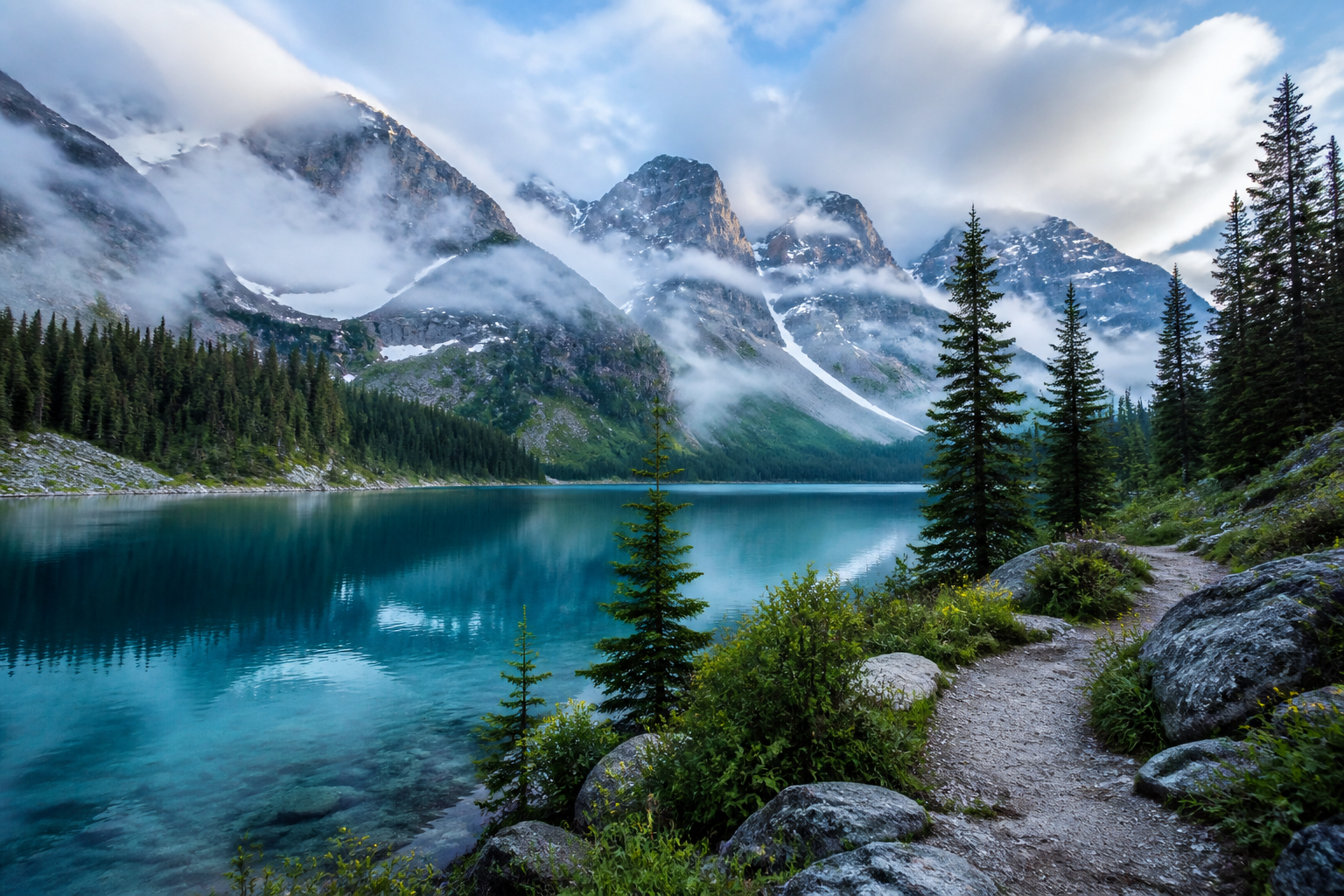 Alpine lake route